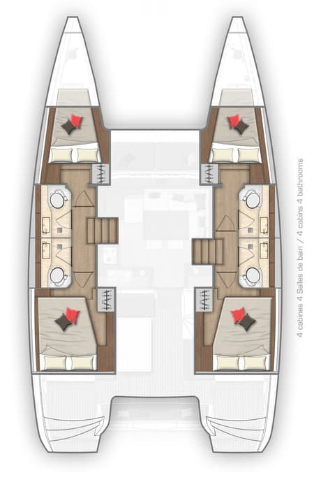Charter Rental Catamaran Aello in Greece Layout | Yacht4Less