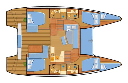 Charter Rental Catamaran Sunshine in Spain Layout | Yacht4Less
