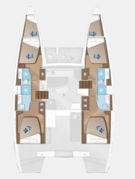 Charter Rental Catamaran Smaragd in Croatia Layout | Yacht4Less