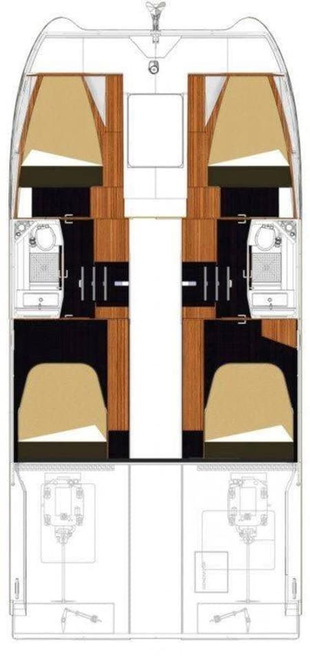 Charter Rental Power Catamaran Marlie in Croatia Layout | Yacht4Less