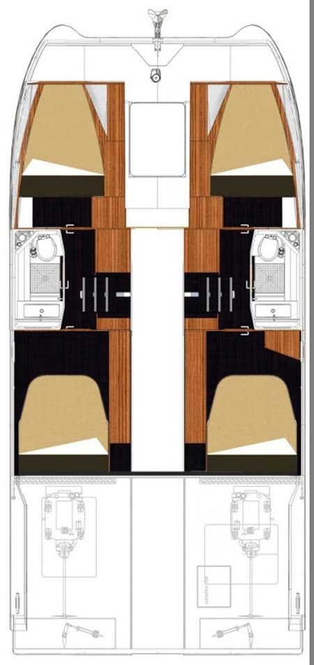 Charter Rental Power Catamaran Anrik in Croatia Layout | Yacht4Less