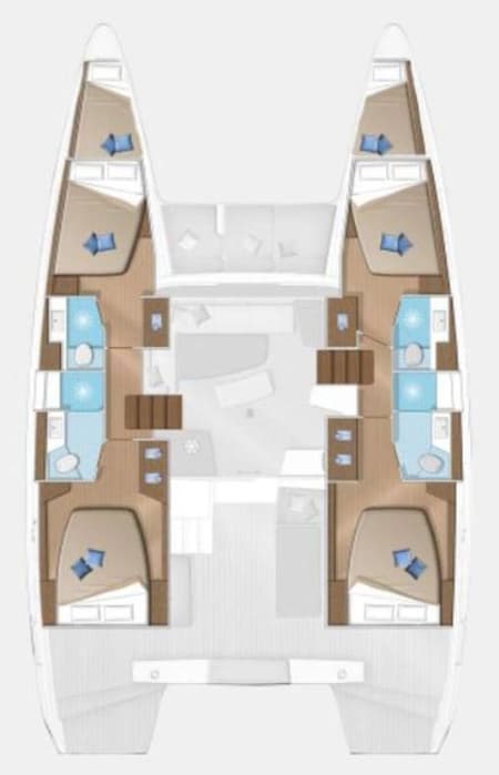 Charter Rental Catamaran Emily in Croatia Layout | Yacht4Less