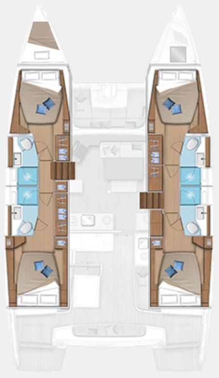 Charter Rental Catamaran Blu in Greece Layout | Yacht4Less