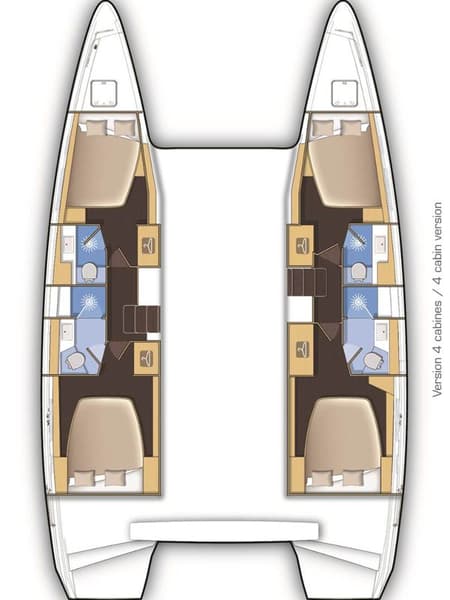 Charter Rental Catamaran Poseidon in Croatia Layout | Yacht4Less