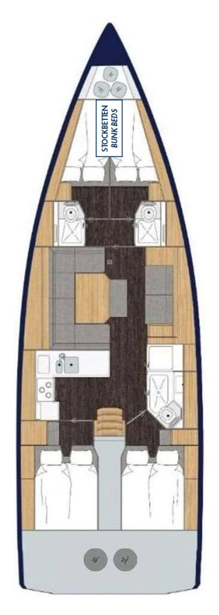 Charter Rental Sailboat A.HO.I. one in Croatia Layout | Yacht4Less