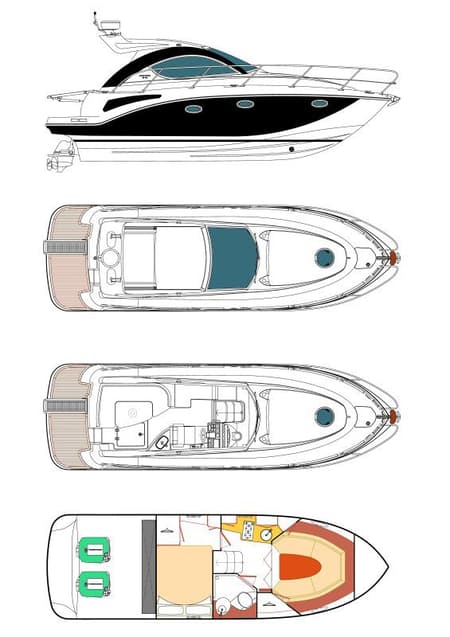Charter Rental Motorboat Aero in Croatia Layout | Yacht4Less