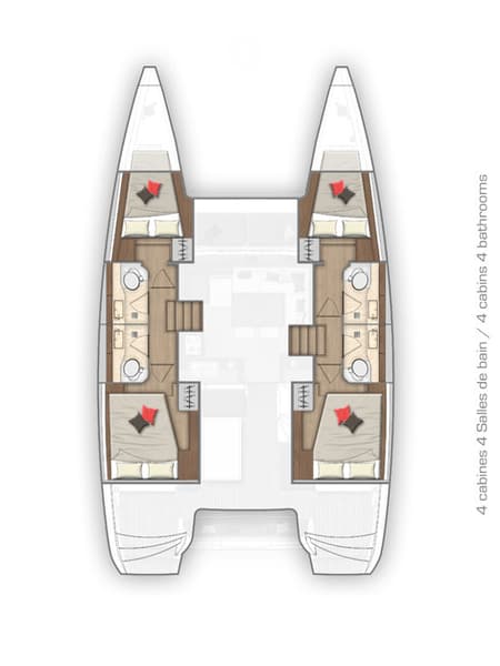 Charter Rental Catamaran Monarch in Croatia Layout | Yacht4Less
