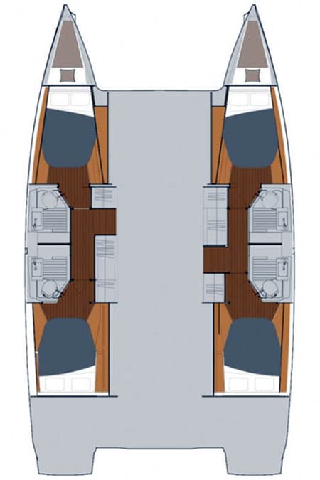 Charter Rental Catamaran Barramundi III in Croatia Layout | Yacht4Less