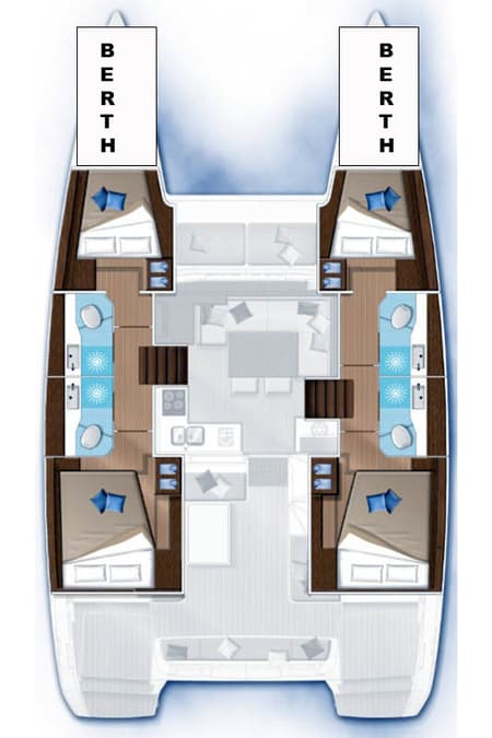 Charter Rental Catamaran Ohana in Croatia Layout | Yacht4Less