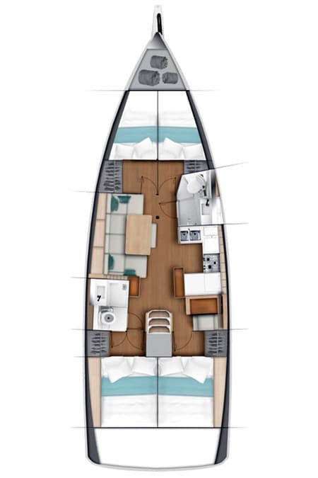 Charter Rental Sailboat La Baavca in Spain Layout | Yacht4Less