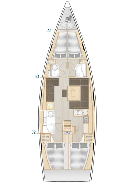 Charter Rental Sailboat Melusine in Greece Layout | Yacht4Less