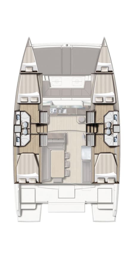 Charter Rental Catamaran Annita in Greece Layout | Yacht4Less