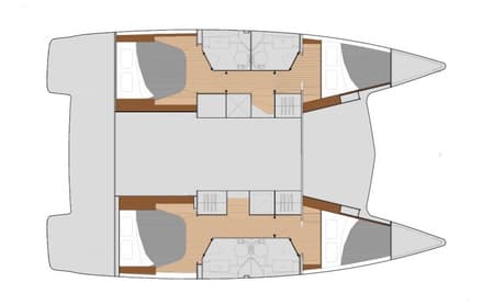 Charter Rental Catamaran E.S. II in Greece Layout | Yacht4Less