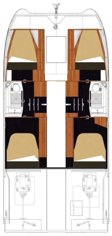 Charter Rental Power Catamaran Marketka in Croatia Layout | Yacht4Less