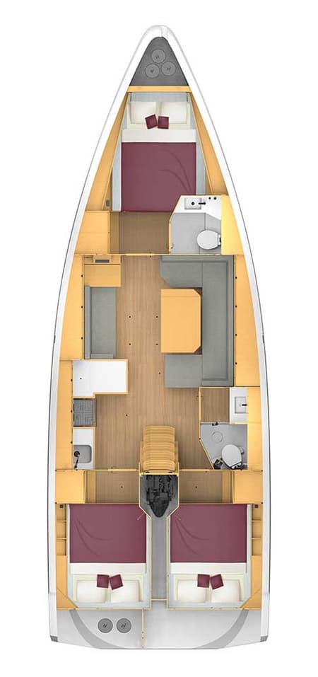 Charter Rental Sailboat First Light in Croatia Layout | Yacht4Less