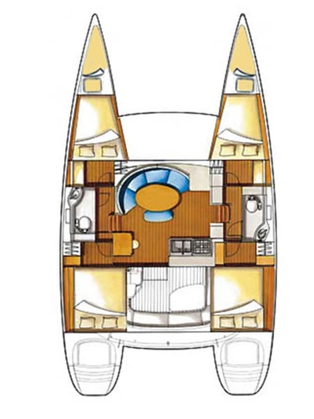Charter Rental Catamaran Grey Pearl in Croatia Layout | Yacht4Less