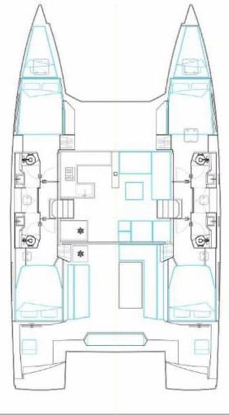 Charter Rental Catamaran Alphabeta in Croatia Layout | Yacht4Less