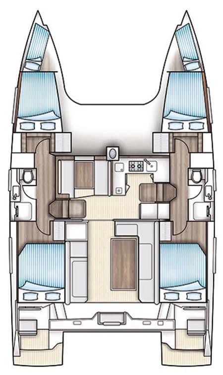 Charter Rental Catamaran Kalea in Croatia Layout | Yacht4Less