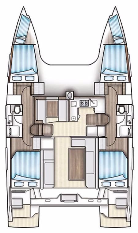 Charter Rental Catamaran Rosa in Croatia Layout | Yacht4Less