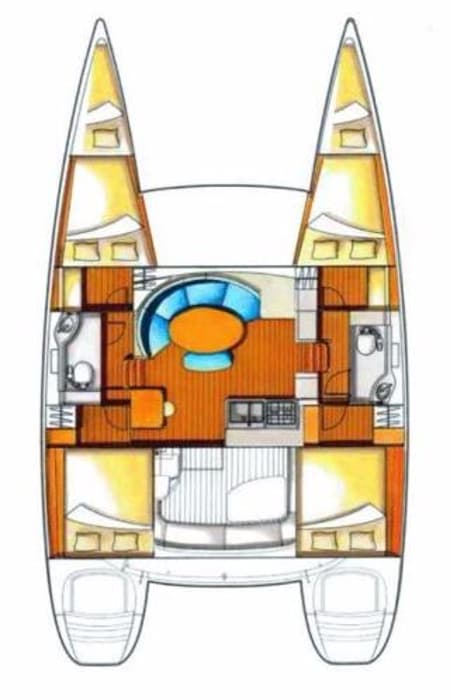Charter Rental Catamaran Phoenix in Croatia Layout | Yacht4Less