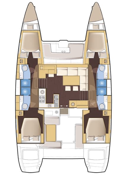 Charter Rental Catamaran Marčelina in Croatia Layout | Yacht4Less