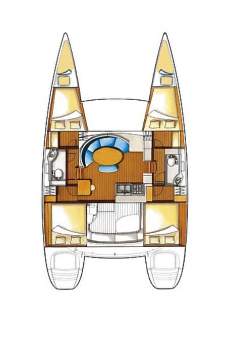 Charter Rental Catamaran Xenia in Croatia Layout | Yacht4Less