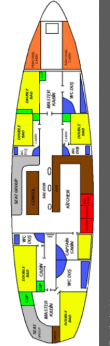 Charter Rental Gulet Perrinita in Turkey Layout | Yacht4Less