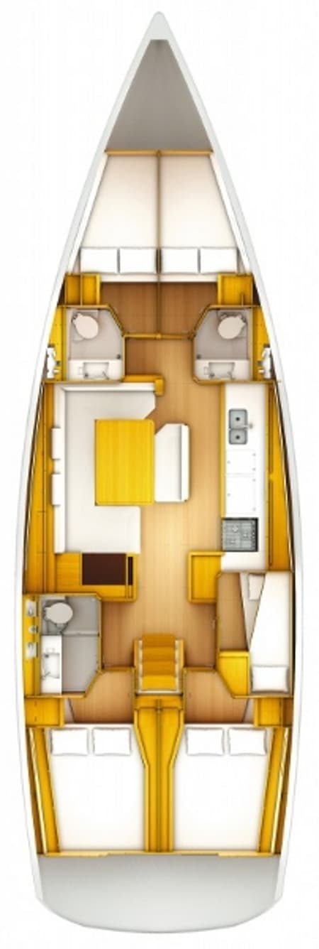 Charter Rental Sailboat Aqua Kiss in Croatia Layout | Yacht4Less