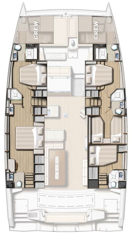 Charter Rental Catamaran Marea I in Croatia Layout | Yacht4Less