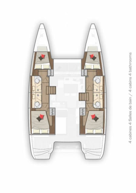 Charter Rental Catamaran Liquid Spirit in Croatia Layout | Yacht4Less