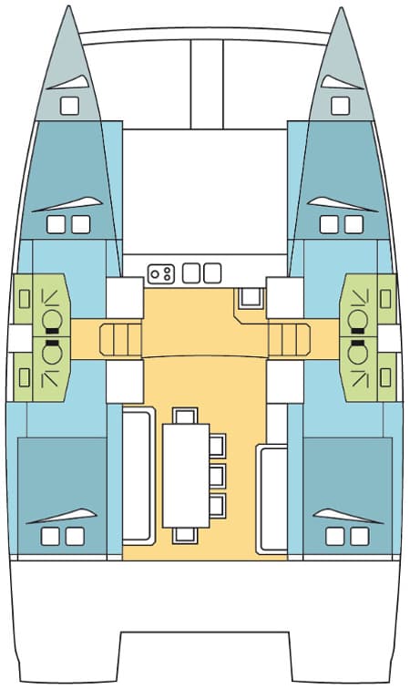 Charter Rental Catamaran Blue Dream II in Greece Layout | Yacht4Less