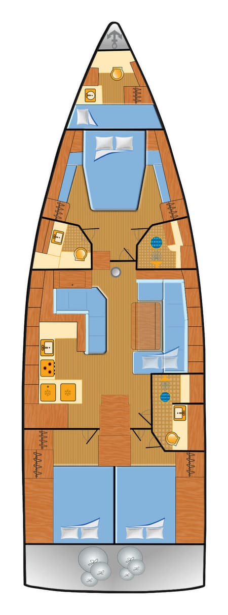 Charter Rental Sailboat Cloudy Bay in Croatia Layout | Yacht4Less