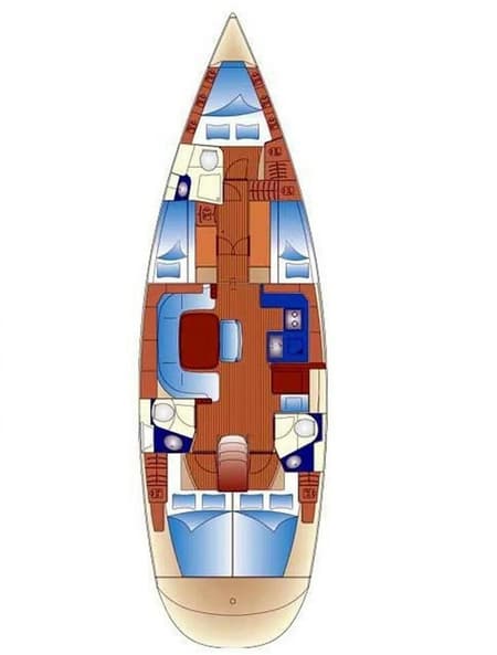 Charter Rental Sailboat Monelli in Greece Layout | Yacht4Less
