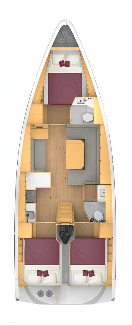 Charter Rental Sailboat Maupiti in Croatia Layout | Yacht4Less