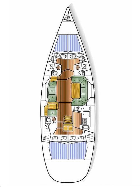 Charter Rental Sailboat Idrea in Greece Layout | Yacht4Less