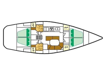 Charter Rental Sailboat Seagull in Greece Layout | Yacht4Less