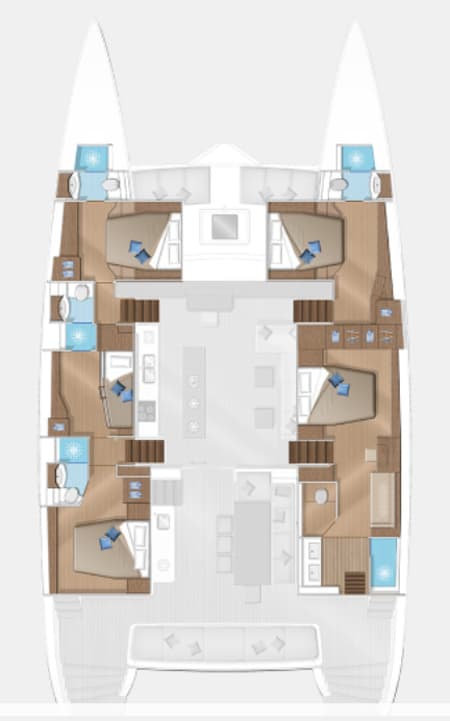 Charter Rental Catamaran Atlantis in Greece Layout | Yacht4Less