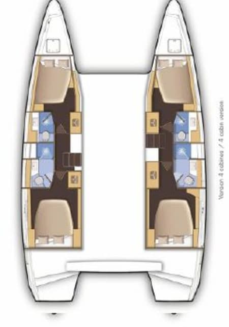 Charter Rental Catamaran Velvet Breeze in Croatia Layout | Yacht4Less