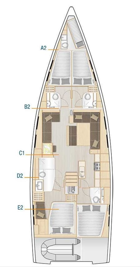 Charter Rental Sailboat Lady Ardea in Croatia Layout | Yacht4Less