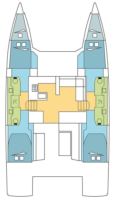Charter Rental Power Catamaran SEATTLE in Croatia Layout | Yacht4Less