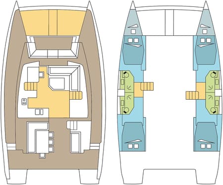 Charter Rental Catamaran PROCLUS_DB in Thailand Layout | Yacht4Less