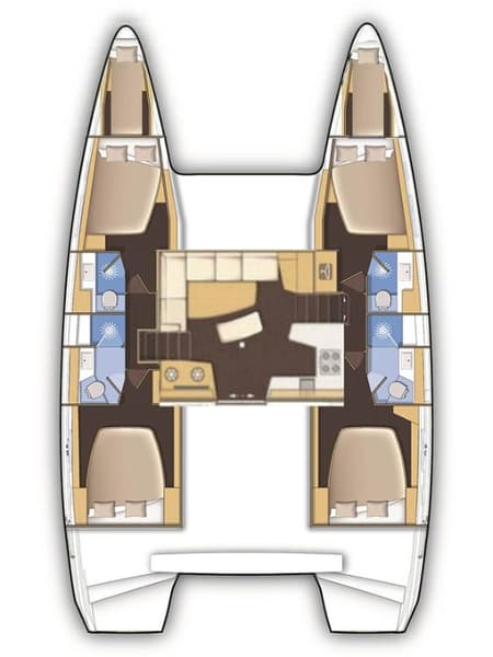 Charter Rental Catamaran Sail Adasu in Turkey Layout | Yacht4Less