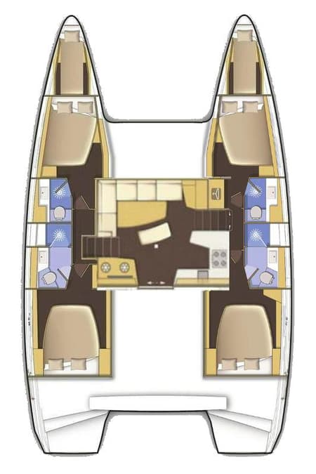 Charter Rental Catamaran Blue Steel in Greece Layout | Yacht4Less