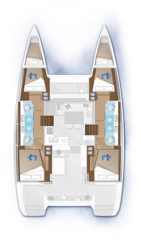 Charter Rental Catamaran Sound of Silence in Croatia Layout | Yacht4Less