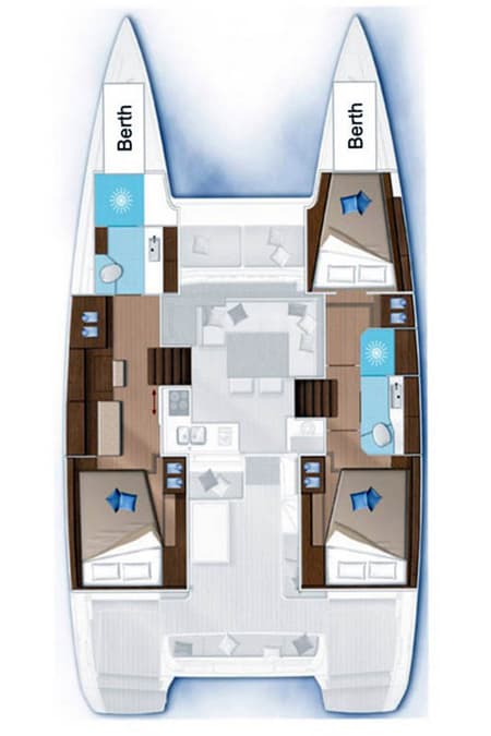 Charter Rental Catamaran Lady Birgith  in BVI Layout | Yacht4Less