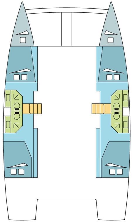 Charter Rental Catamaran MANWE in French Polynesia Layout | Yacht4Less