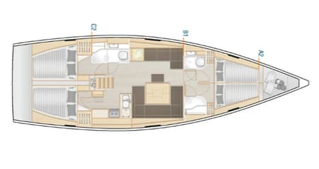 Charter Rental Sailboat Sea Ruby in Greece Layout | Yacht4Less