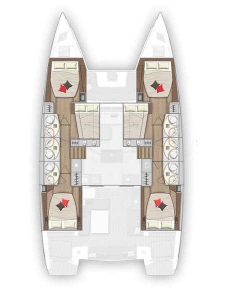 Charter Rental Catamaran Zuzo I in Croatia Layout | Yacht4Less