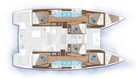 Charter Rental Catamaran Jupiter in Greece Layout | Yacht4Less
