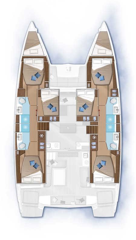 Charter Rental Catamaran Just Infinity in Greece Layout | Yacht4Less